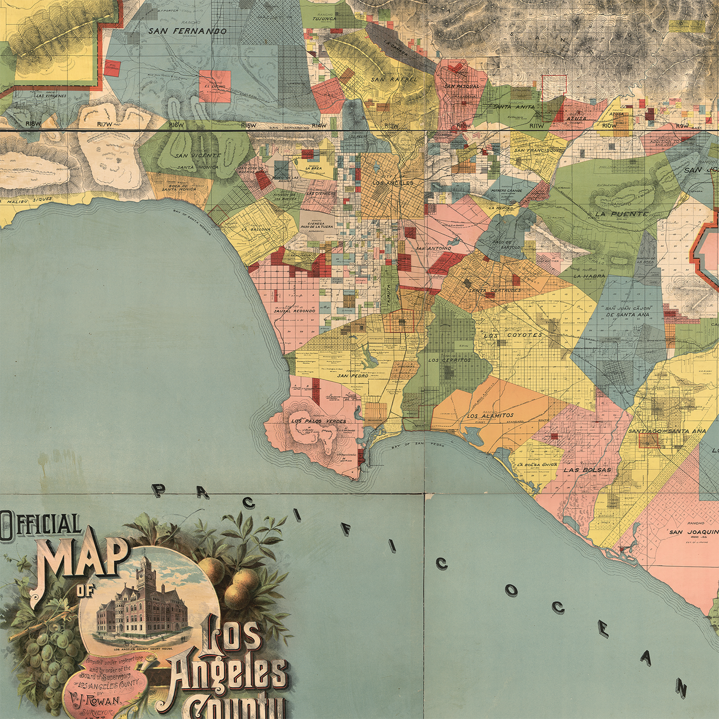 Los Angeles Vintage Map