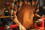 Load image into Gallery viewer, Waxed Canvas and Leather Charles Apron by Sturdy Brothers Brass Hardware
