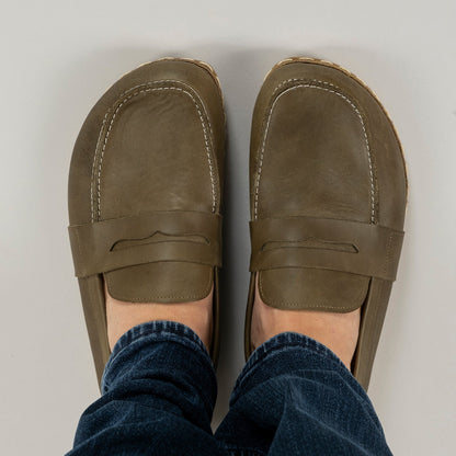 Men's Green Penny Loafers