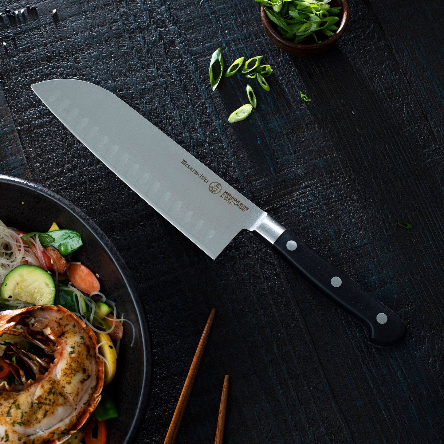 Meridian Elite Kullens Santoku Knife - 7"