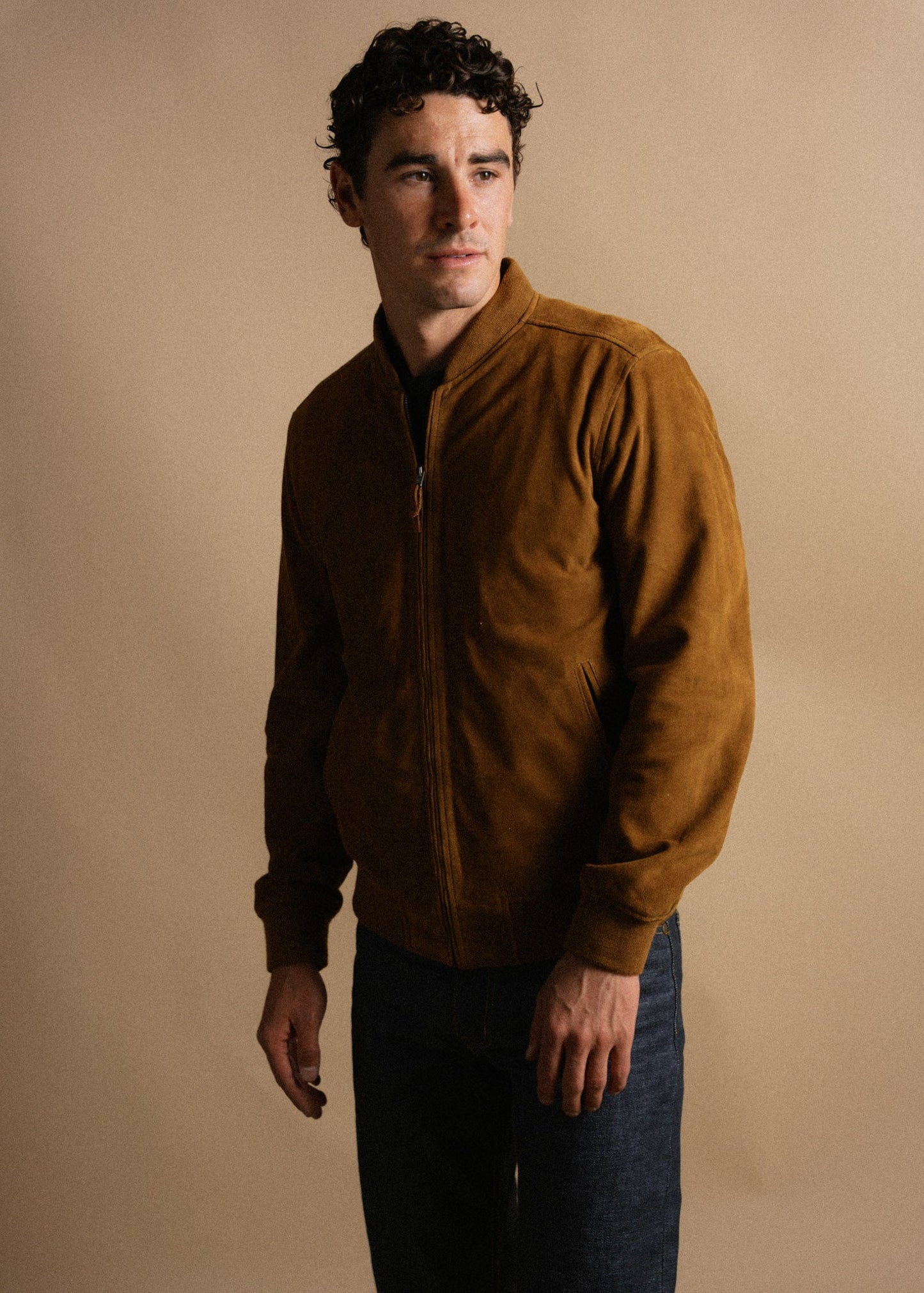 Goat Suede Bomber Jacket