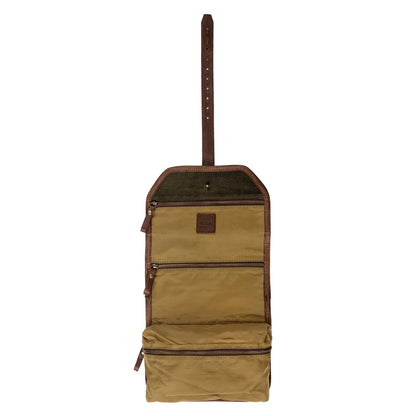 Campaign Waxed Canvas Roll-Up Toiletry Shave Kit