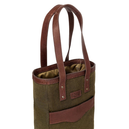 Campaign Waxed Canvas Two Bottle Wine Tote