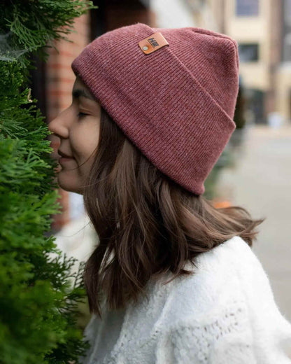 NEW HAAKWEAR H-Stitch Cuffed Beanie - Designed and Made in USA (Patented Design) - Rusty Burgundy