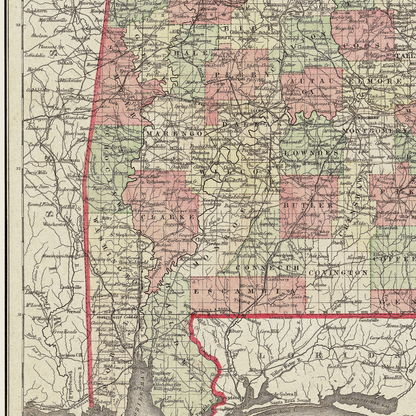 Alabama Vintage Map
