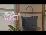 Load and play video in Gallery viewer, The New Craft Tote in Waxed Canvas and Leather - Slate Blue
