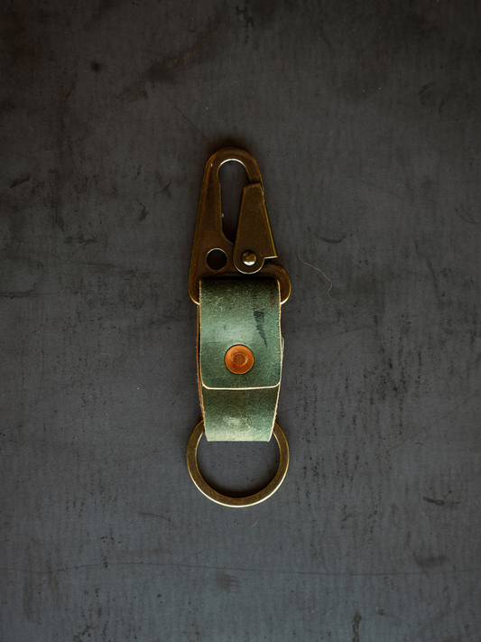 Key Clip - Reverse Black Horween Shell Cordovan