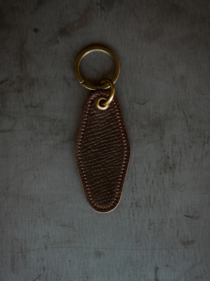 Motel Key Ring - Dark Cognac Hatchgrain Shell Cordovan