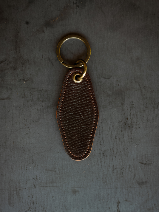 Motel Key Ring - Dark Cognac Hatchgrain Shell Cordovan