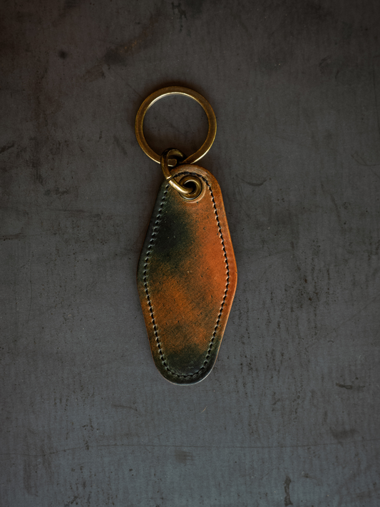 Motel Key Ring - Marbled Black Shell Cordovan
