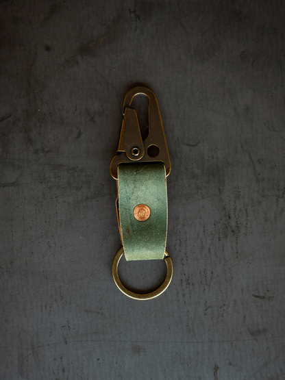 Key Clip - Reverse Black Horween Shell Cordovan