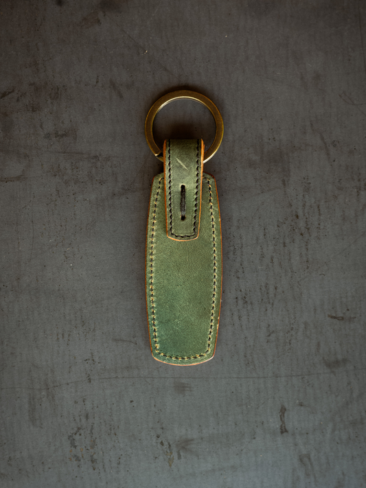 Rover Key Ring - Reverse Black Horween Shell Cordovan