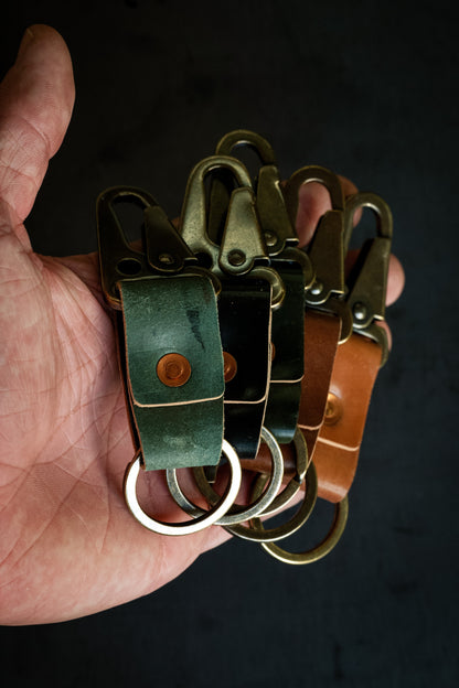 Key Clip - Reverse Black Horween Shell Cordovan