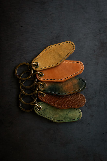 Motel Key Ring - Dark Cognac Hatchgrain Shell Cordovan