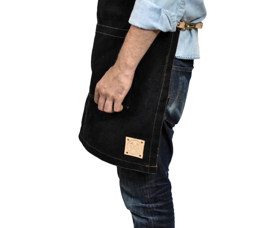The Charles Waxed Canvas Apron Black (Limited Release)