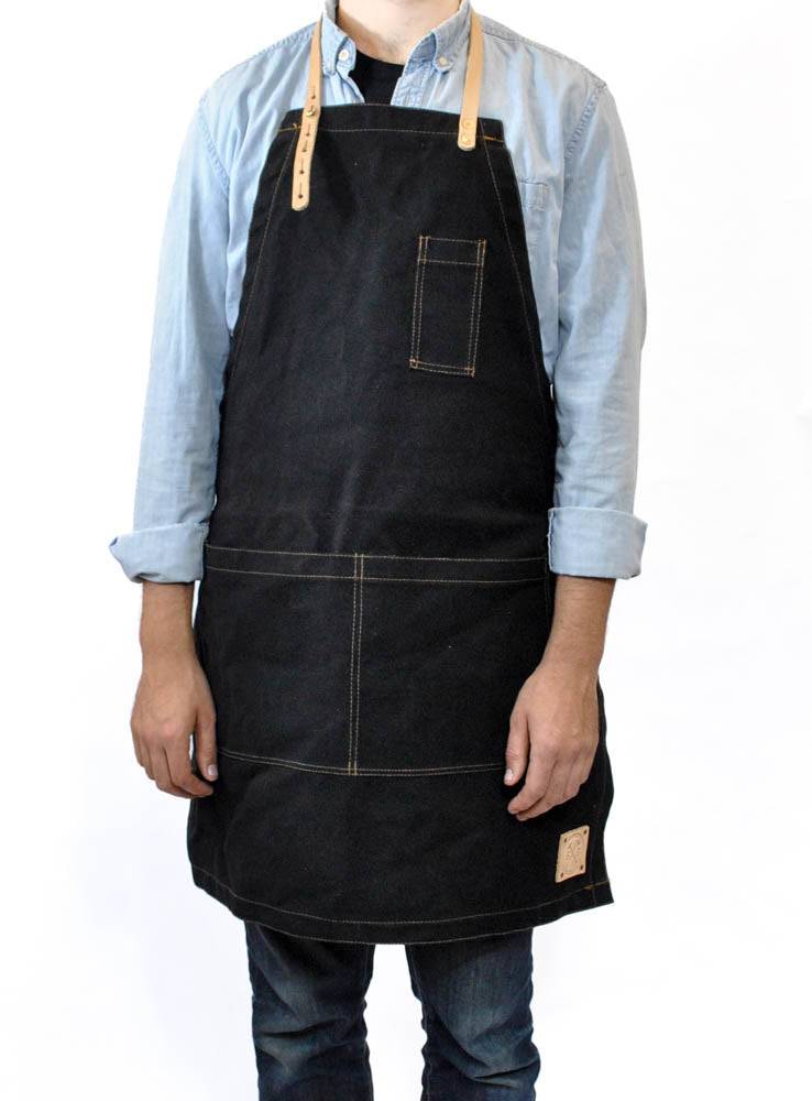 The Charles Waxed Canvas Apron Black (Limited Release)