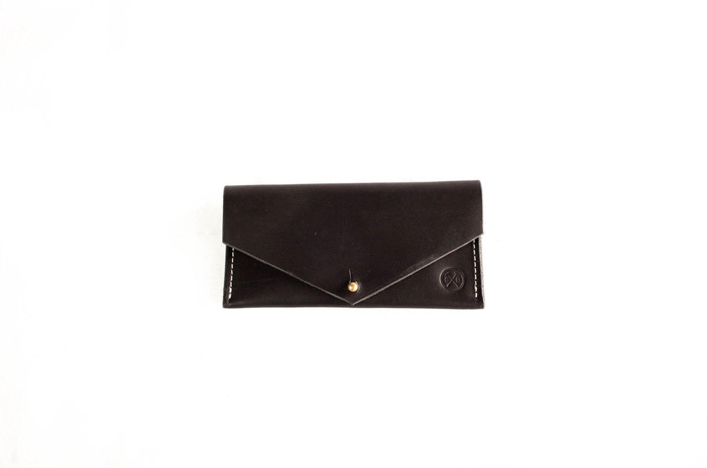 Black Horween Leather Women's Clutch Wallet