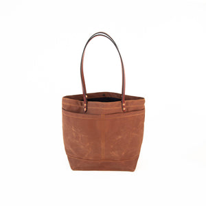 The New Craft Tote in Waxed Canvas and Leather - Brush Brown (Pre-order) - Sturdy Brothers