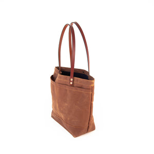 The New Craft Tote in Waxed Canvas and Leather - Brush Brown (Pre-order) - Sturdy Brothers