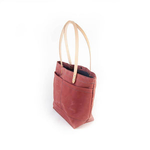 The New Craft Tote in Waxed Canvas and Leather - Nautical Red (Pre-order) - Sturdy Brothers