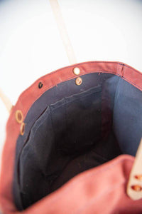 The New Craft Tote in Waxed Canvas and Leather - Nautical Red (Pre-order) - Sturdy Brothers