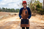 Load image into Gallery viewer, The Charles Cross-back Apron in Waxed Canvas and Leather
