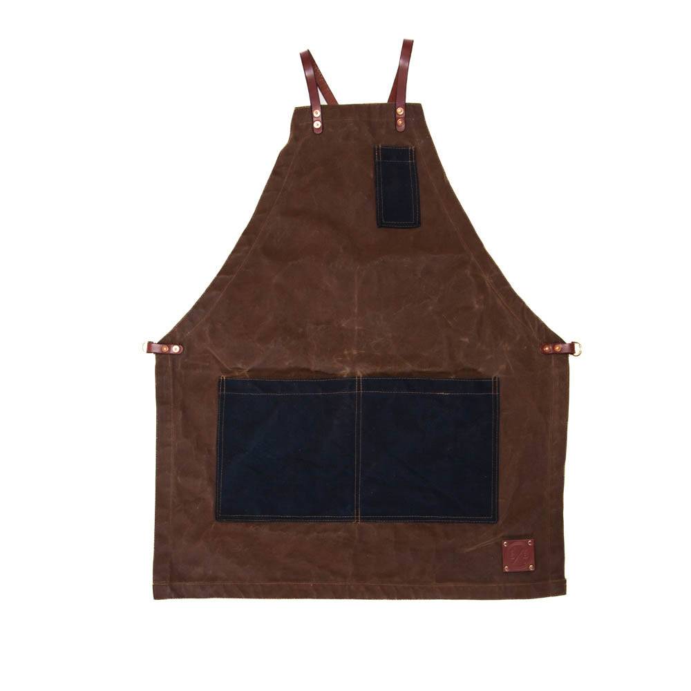 The Charles Cross-back Apron in Waxed Canvas and Leather