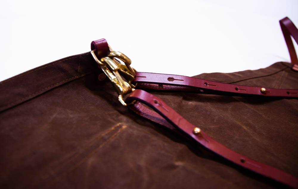 The Charles Cross-back Apron in Waxed Canvas and Leather