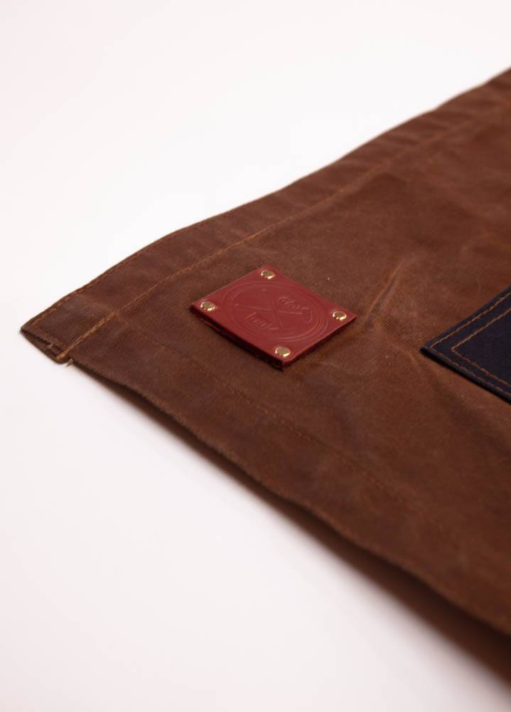 The Charles Cross-back Apron in Waxed Canvas and Leather