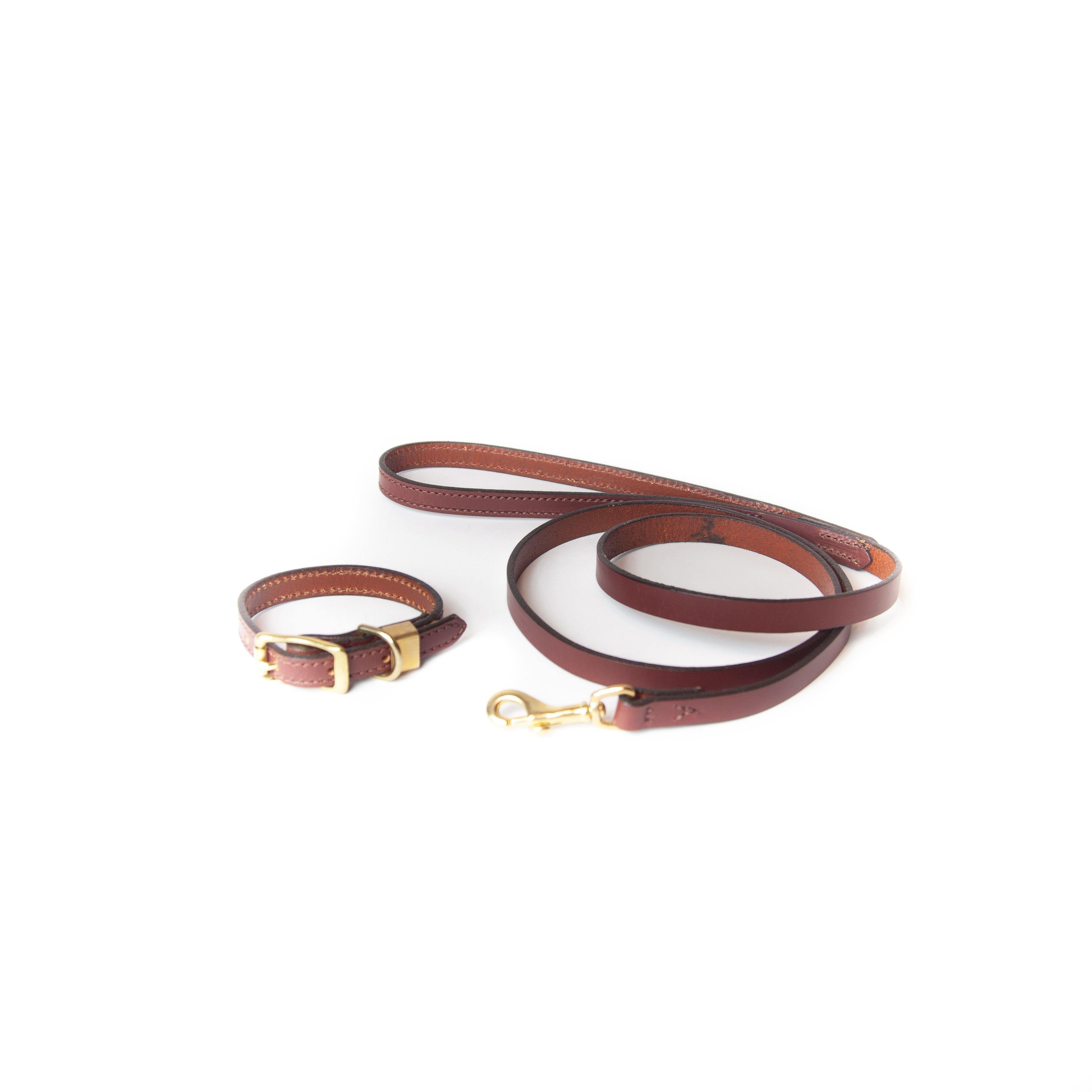 Leather Dog Leash Finished Chestnut - Sturdy Brothers