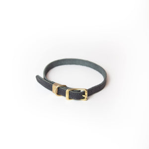 Leather Dog Collar Milled Black - Sturdy Brothers