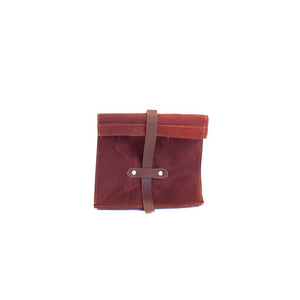 Lunch Sack Rust Waxed Canvas & Leather
