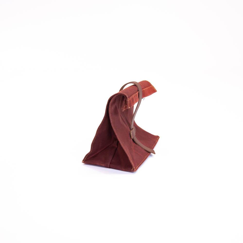 Lunch Sack Rust Waxed Canvas & Leather
