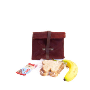 Lunch Sack Rust Waxed Canvas & Leather
