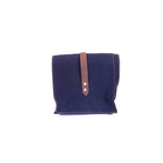 Load image into Gallery viewer, Lunch Sack Navy Waxed Canvas &amp; Leather
