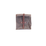 Load image into Gallery viewer, Lunch Sack Grey Waxed Canvas &amp; Leather
