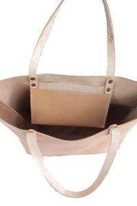Natural Veg Tanned Leather Tote Purse