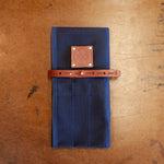 Load image into Gallery viewer, Navy waxed canvas tool roll
