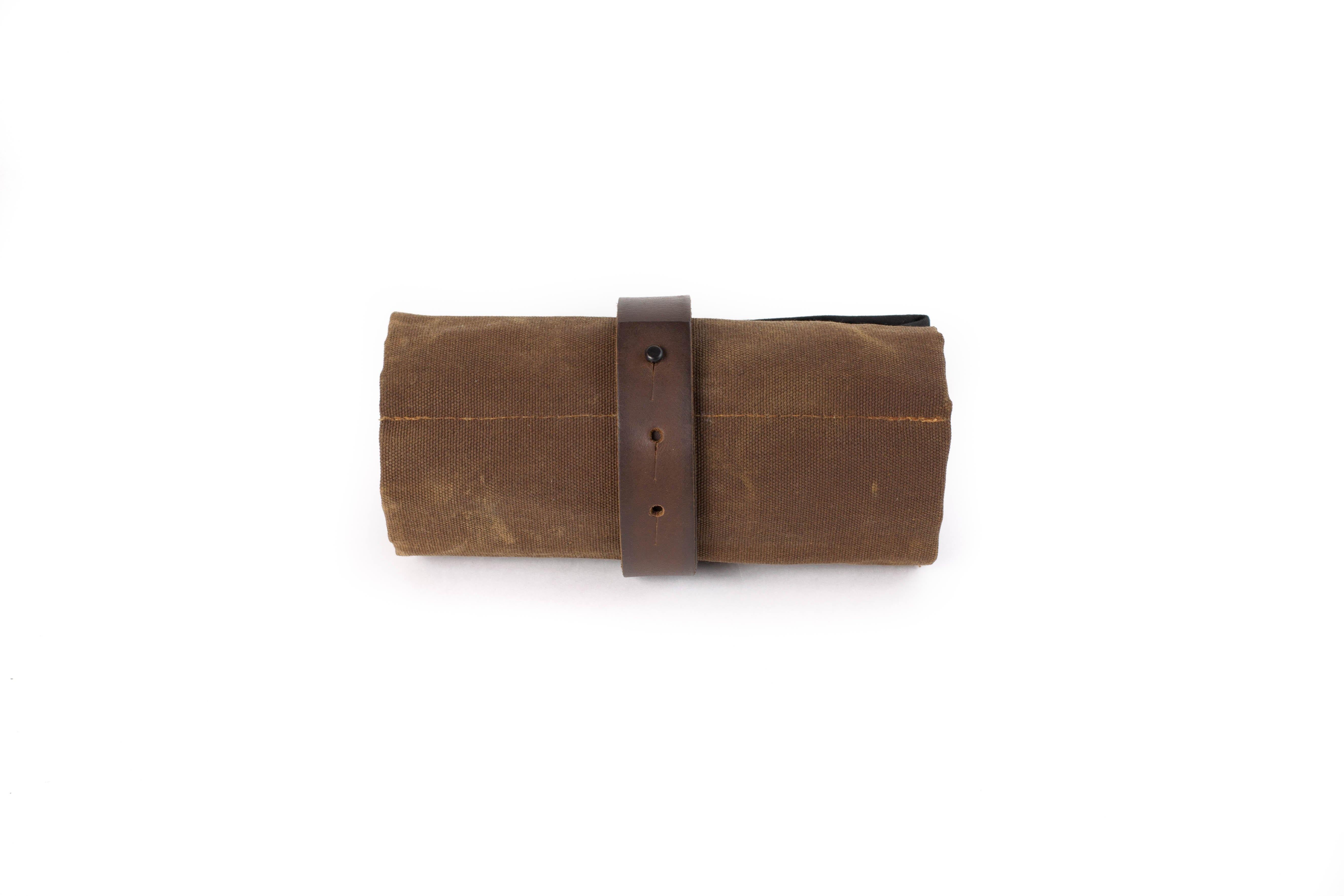 waxed canvas leather pipe roll tobacco