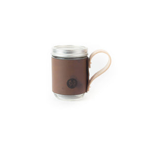 Leather Mason Jar Mug Wrap with Copper Rivets
