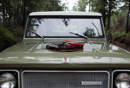 Waxed Canvas and Leather Jumper Cable, Booster Cable Bag, Carry