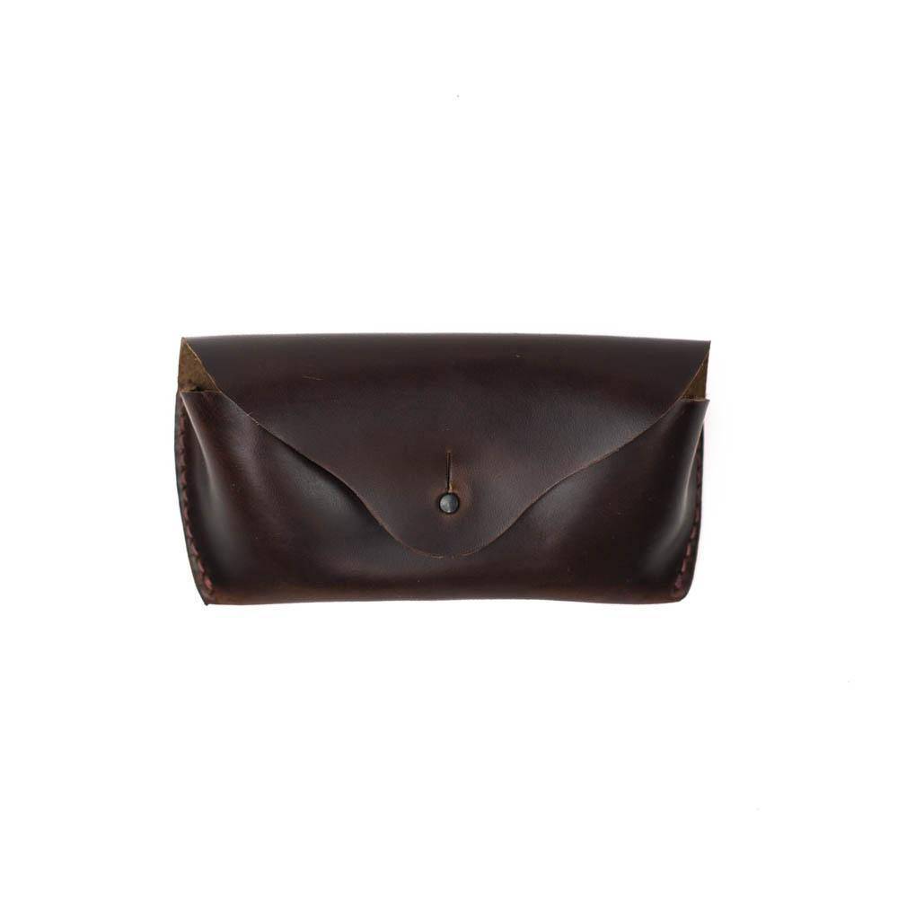 Brown leather Horween sunglasses case seahawk chromexcel