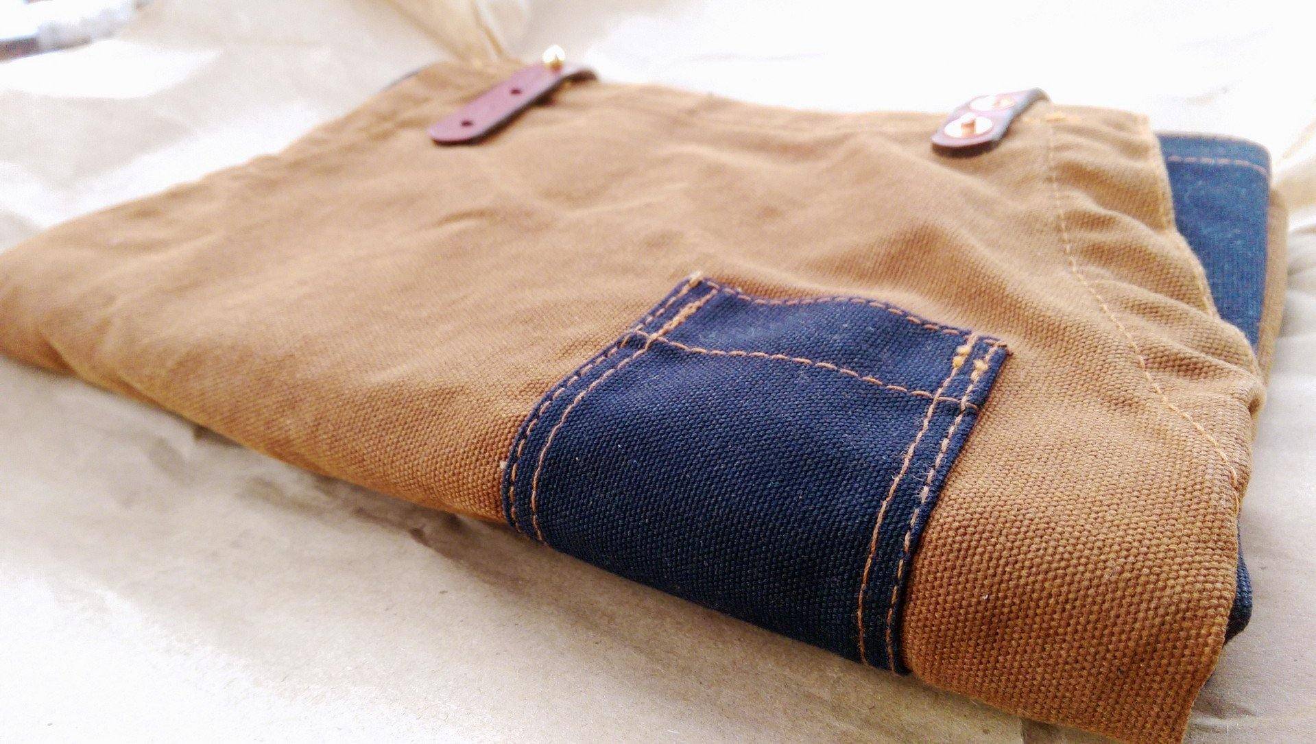Waxed Canvas and Leather Charles Apron by Sturdy Brothers