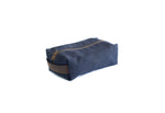 Load image into Gallery viewer, Waxed Canvas Dopp Kit Toiletry Bag Navy 14&quot;
