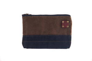 Waxed Canvas small zipper bag pencil pouch