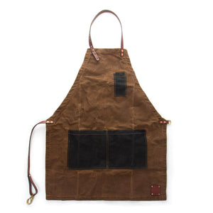 Waxed Canvas and Leather Apron Work Apron