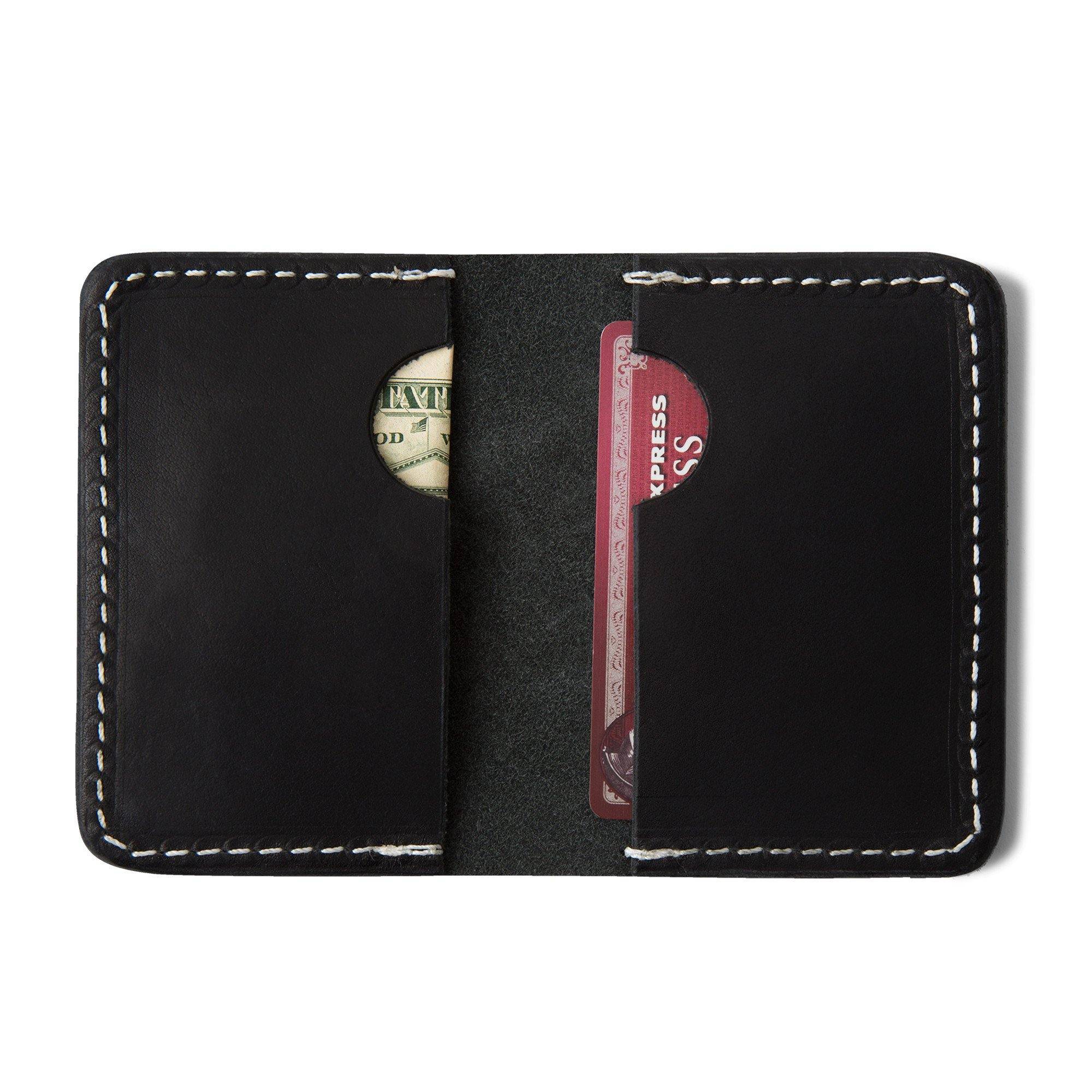 Black Horween Double Pocket Wallet